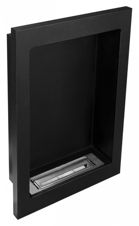 Chimenea de bioetanol colgante Vertical — negro mate texturizado: estilo, calor y creatividad en tu hogar