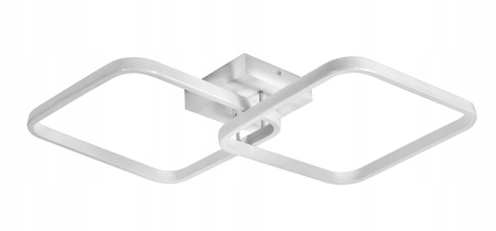 Candeeiro decorativo 2 quadrados 52W branco + comando