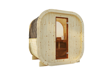 Eke 160 outdoor sauna for 3–4 people with Harvia Vega heater + free cosmetics + sauna accessories | Finnish sauna | thermowood | Thermally treated wood