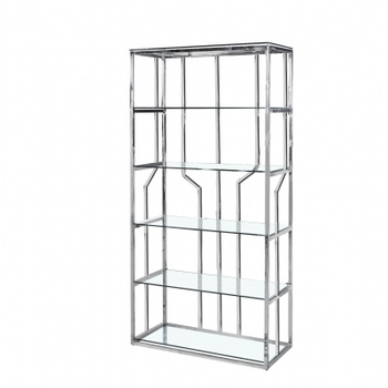 Regal aus Edelstahl mit 5 Glasböden – Minimalistische Eleganz