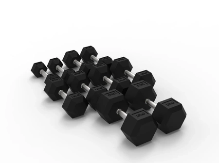 Sešstūraino hanteļu komplekts