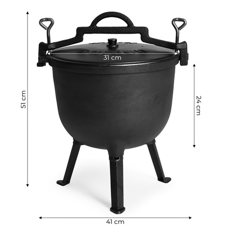 Støpejern stående gryte 15L jaktgryte bålgrill MultiGarden