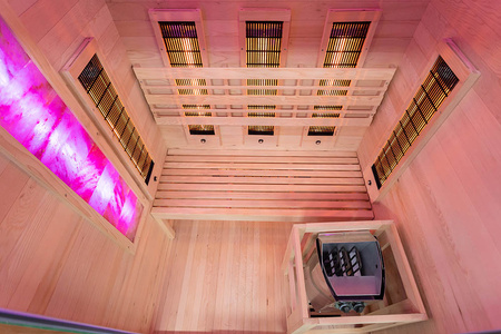 MO-EA2R-M COMBO Infrarood/Finse sauna met HARVIA 3,5 kW verwarming en zoutsteen