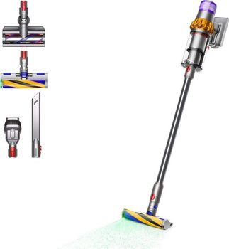 Dyson V15 Detect Absolute – galingas belaidis vertikalus dulkių siurblys 660 W, iki 60 min darbo, 0,76 l talpa (Geltona/Nikelis)
