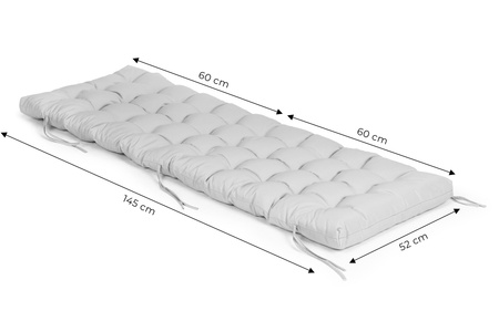 Velký polštář na zahradní židli | Lehátko na terasu až balkon Šedá 145 x 52 cm | zahradní nábytek, volný čas, moderní styl
