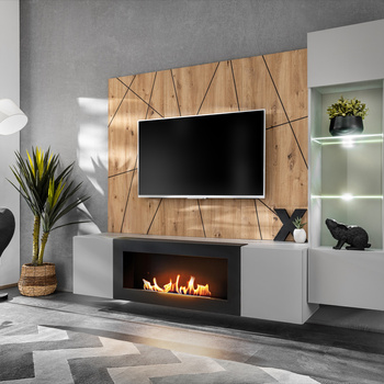 Chimenea de bioetanol en construcción de muebles XARI G-K - Chimenea moderna de bioetanol