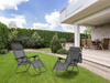 Espreguiçadeira de jardim de praia | Encosto ajustável com cobertura móvel para pátio ou varanda Bege/Cinzento/Azul | Mobiliário de jardim, relaxamento, estilo moderno