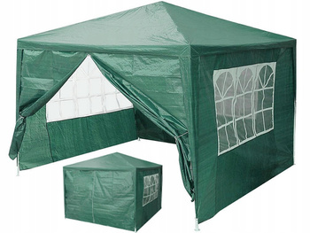 Namiot pawilon ogrodowy handlowy 3x3 m 4 ścianki zielony MultiGarden | meble do ogrodu, wypoczynek, nowoczesny styl