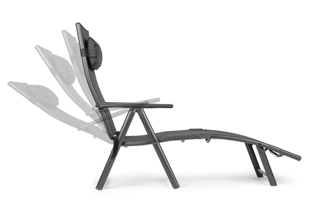 Folding Beach Garden Lounger | Lounger with headrest for patio balcony Black/Grey | Garden furniture, relaxation, modern style