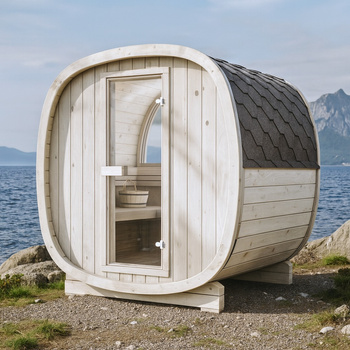 Buitensauna Uku 130 voor 3-4 personen/ NIEUWE RAINBOW COLLECTIE / Alleen elektrische verwarming / Hoogwaardig Noord-Europees sparrenhout (Pine Thermal Wood) | Wellness | Ontspanning | SPA | Wellness | Ontspanning | SPA | Noord-Europese stijl