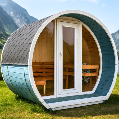 Buitensauna Susi 200 voor 3-4 personen / NIEUWE RAINBOW-COLLECTIE / Alleen elektrische verwarming / Hoogwaardig Noord-Europees sparrenhout | Wellness | Ontspanning | SPA | Wellness | Ontspanning | SPA | Noord-Europese stijl | Thermisch hout