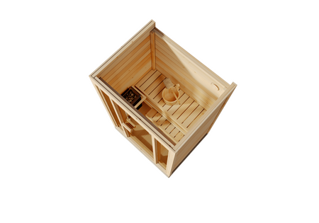 Bali S Home Sauna – Prostrana unutarnja sauna za 2 osobe s električnim grijačem, savršena za opuštanje u udobnosti vlastitog doma.