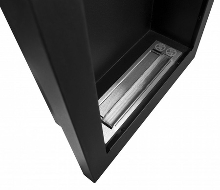 Chimenea de bioetanol colgante Vertical — negro mate texturizado: estilo, calor y creatividad en tu hogar