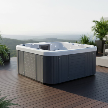 Fyrkantigt utomhusjacuzzi med hydroterapi och lock – lyxigt SPA-badkar