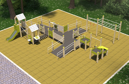 Set da parco giochi - Senza tetto TE835-PE – Un elegante set da gioco con un'atmosfera rustica