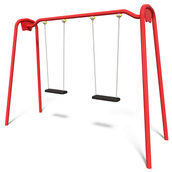 Balanço duplo com correntes TE407 — estrutura sólida com 2 assentos para parque infantil