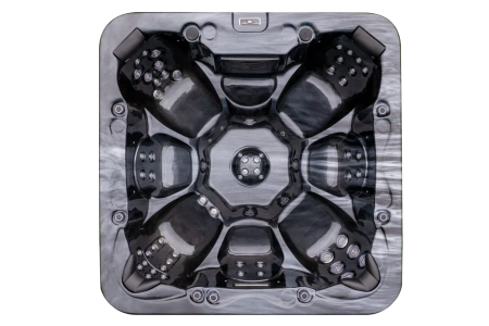 Jacuzzi d’extérieur 7 personnes avec hydromassage et fontaine – baignoire SPA de luxe