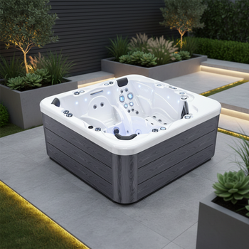 Luxurious radio with 1 lounge and 5 seats - 50 jets, multi-seat, external, acrylic, intelligent control, Plug & Play