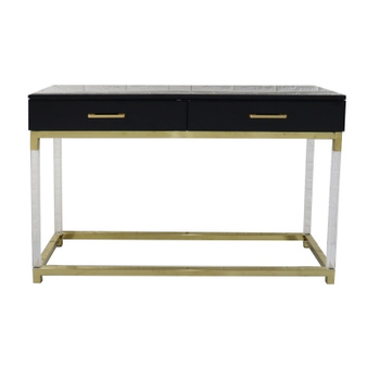Κονσόλα ROYALTON BLACK 120×40×80 cm – μαύρη, ακρυλικό + ανοξείδωτος χάλυβας, για χολ και σαλόνι