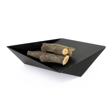 Brasero de jardín geométrico BOAT QualitySPA — (acero 3 mm, negro mate), «¡Ahoy, fuego!»
