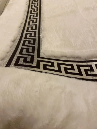 Luksuslik valge plüüsist Premium vaip - inspireeritud Versace stiilist