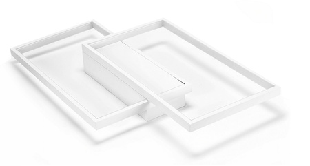 Dekoratīvā LED griestu lampa balta moderna 48W + tālvadības pults