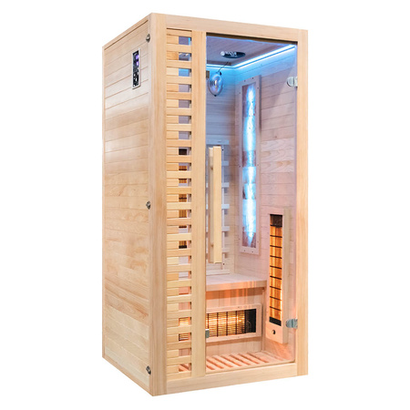 MO-RL1S Sauna na podczerwień z kamieniem solnym | Wellness | Relax | SPA | Luksusowy Relaks | Elegancki Minimalizm