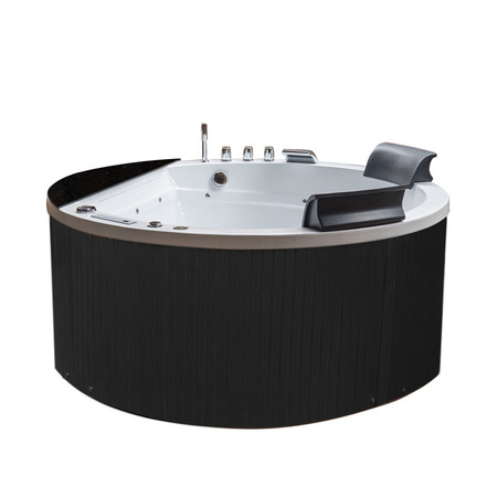 Banheira de hidromassagem DELLA 916 com revestimento preto 170×170 cm – espaçosa, para duas pessoas