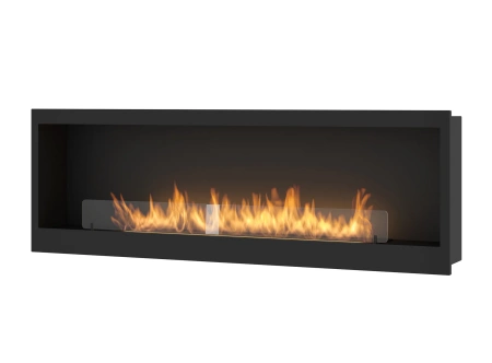 Minimalist built-in bioethanol fireplace Inside 1500 – black, Antisol glass