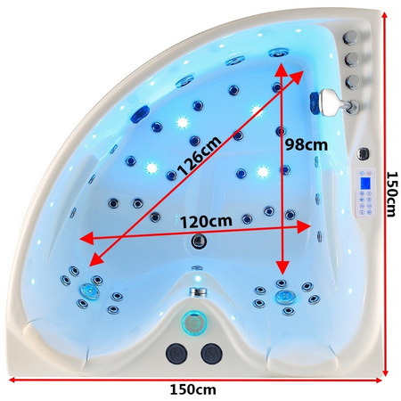 ΜΠΑΝΙΕΡΑ ΥΔΡΟΜΑΣΑΖ ΜΕ ΘΕΡΜΑΝΤΗΡΑ ROMA 764 ΔΕΞΙΑ • ΛΕΥΚΗ • 45 ΑΚΡΟΦΥΣΙΑ 150×150