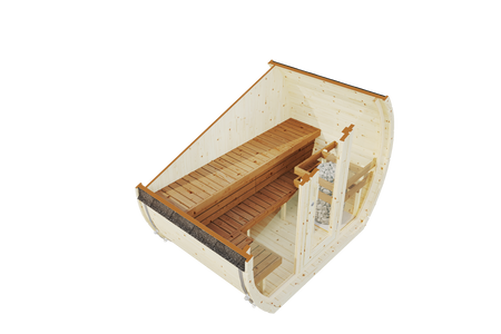 Outdoor sauna SUSI for 2-3 people with Harvia Vega sauna heater + freebies | cosmetics + sauna accessories | Finnish sauna | thermwood | Thermally Modified Wood