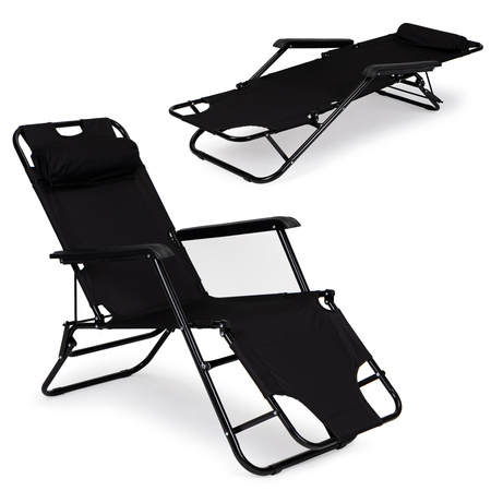 Espreguiçadeira de jardim com apoio de cabeça | Espreguiçadeira de praia dobrável para varanda ou pátio Verde/Preto/Azul/Bege | Mobiliário de jardim, relaxamento, estilo moderno
