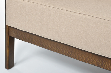 Sofa ogrodowa drewniana 2-osobowa EDEN ciemny brąz/beż | meble do ogrodu, wypoczynek, nowoczesny styl