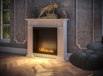 Vabaltseisev biokamin Inportal 1 — põleti 500 mm (1 l), ümardatud klaas 4 mm, leegi reguleerimine