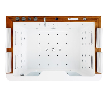 Lyxigt SPA-badkar ZEFIR 934 med hydromassage | 192x131 cm | 44 jets | teakträ
