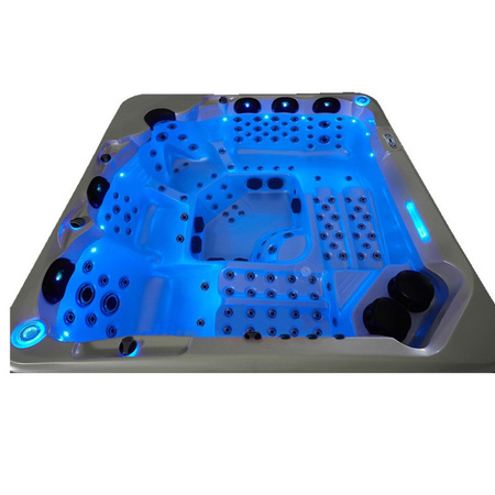 Vrtni jacuzzi SPA743R ECO Cappuccino sa sivim kućištem 220x220 cm – elegancija i ekologija u vašem vrtu