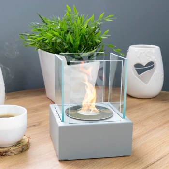 Cheminée bio autonome Smart gris mat structure