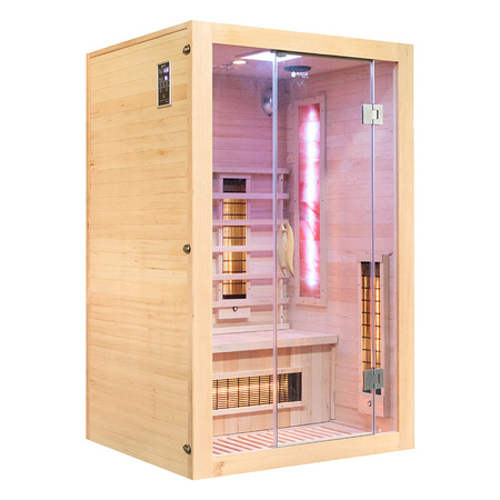 Sauna de infrarrojos con piedras de sal del Himalaya MO-EA2R | Wellness | Relax | SPA | Madera Termotratada | Madera Natural