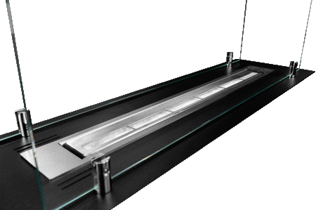 Biožidinio įdėklas 65 cm - juodas su stiklais | Modernus dizainas