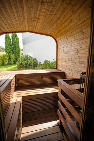 Sauna de jardim moderna CUBE MODERNO PLUS SC - exterior com função de relaxamento