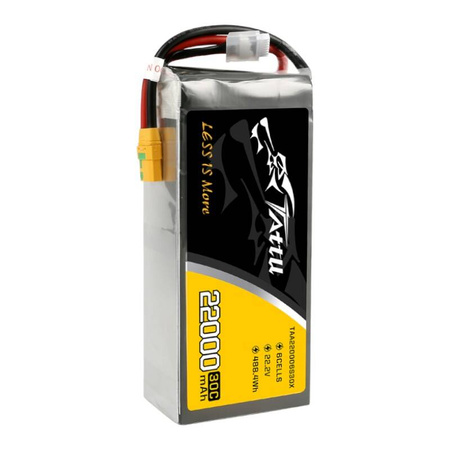 Batteria Tattu 22000mAh 22.2V 30C 6S1P Lipo Pack con connettore XT90-S