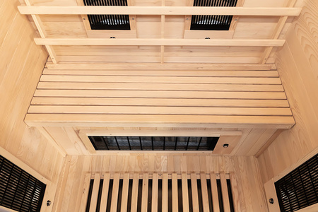 Sauna de infrarrojos con piedras de sal del Himalaya MO-EA2R | Wellness | Relax | SPA | Madera Termotratada | Madera Natural