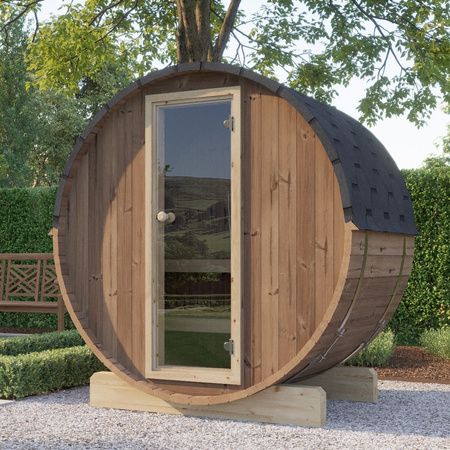 Sauna Exterior EDA 160 – Amplia Sauna de Jardín para 3–4 Personas con Estufa Eléctrica, Ideal para Relajarse en el Jardín