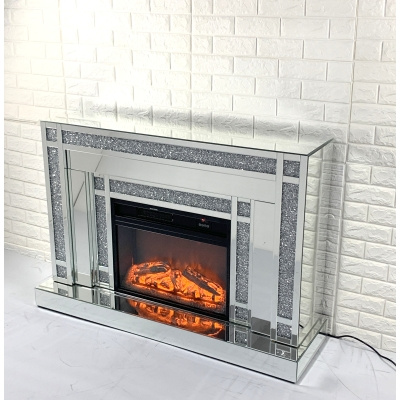 Luxury Glass Fireplace Rixon 128x39x85.5 cm with Electric Insert Brings Warmth to Your Interior