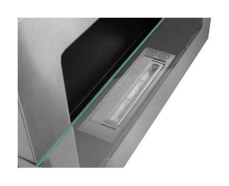 Wall-hung bio-fireplace with glass 650x400 – stainless steel, bio-ethanol fireplace