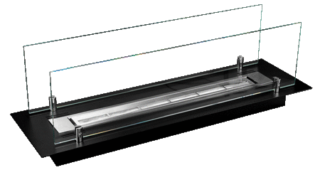 Biožidinio įdėklas 65 cm - juodas su stiklais | Modernus dizainas