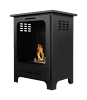 Freistehender Bio-Kamin Koza Mini matt schwarz mit Glas