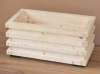 Ръчно изработена правоъгълна дървена саксия 59 cm - естествено дърво, 60L