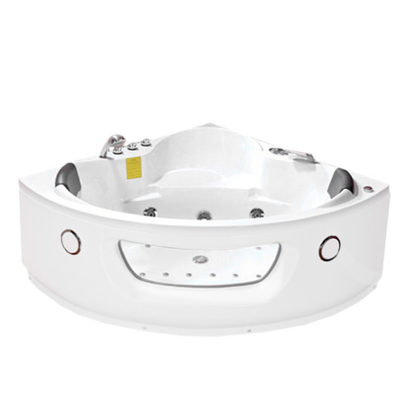 Vasca da bagno Flores 601H bianca con idromassaggio e riscaldatore 140x140 cm – vasca SPA angolare per il bagno