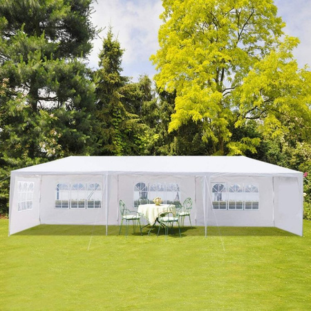 Namiot pawilon ogrodowy handlowy 3x9 m 8 ścianek biały MultiGarden | meble do ogrodu, wypoczynek, nowoczesny styl